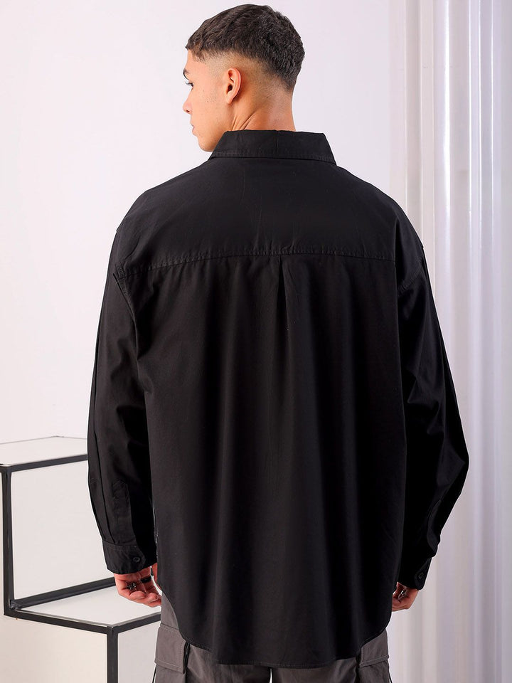 The Indian Garage Co Men Anime Printed Cotton Oversized Boxy Streetwear Shirt