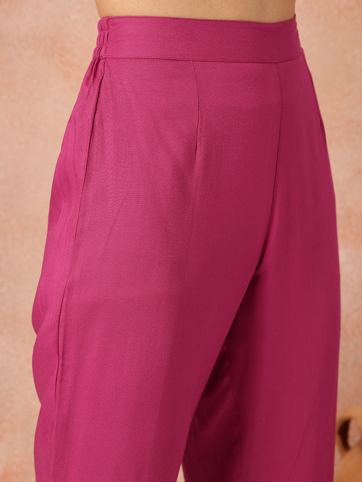 all about you Tie-Up Neck Empire-Style A-Line Kurta with Trousers
