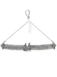 KARATCART Oxidised Silver-Plated Dulha-Dulhan Design Jewellery Set