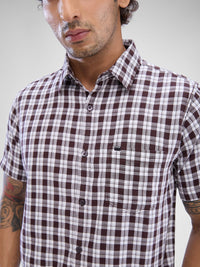 SPYKAR Men Slim Fit Opaque Checked Spread Collar Casual Shirt
