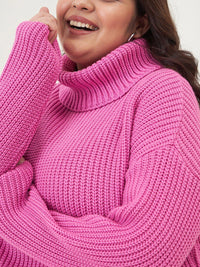 CURVY STREET Women Plus Size Ribbed Acrylic Pullover