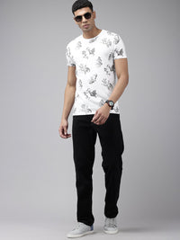 SPYKAR Tropical Printed Pure Cotton Slim Fit T-shirt