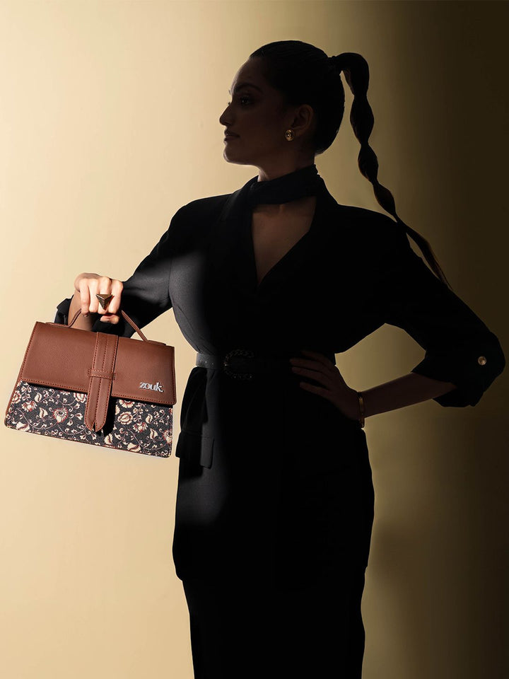 ZOUK Kriti Sanon - Chittoor Blue Kalamkari Iconic Evening Structured Satchel