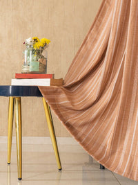 URBAN SPACE Pink 2 Pieces Striped Sheer Window Curtain