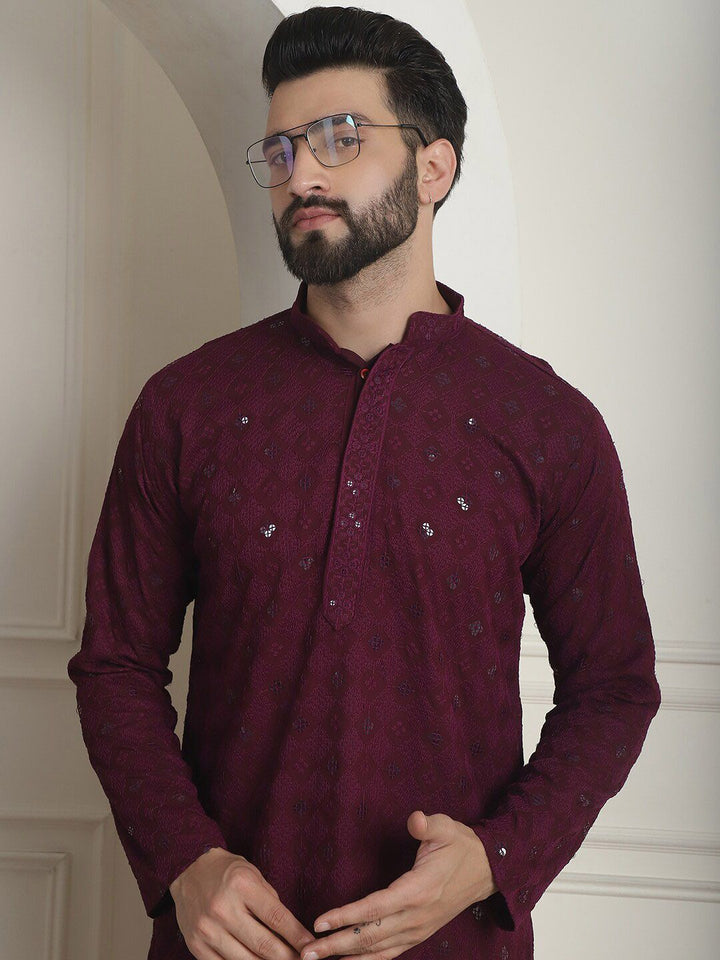 SOJANYA Kurta Kolar Mandarin Kerja Benang Labuci