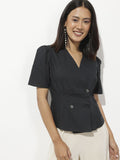 DressBerry 9 To 5 Edit Double Breasted Top