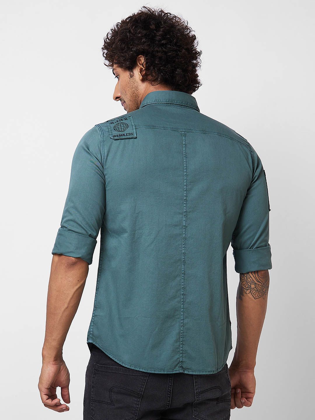 SPYKAR Typography Printed Cotton Casual Shirt
