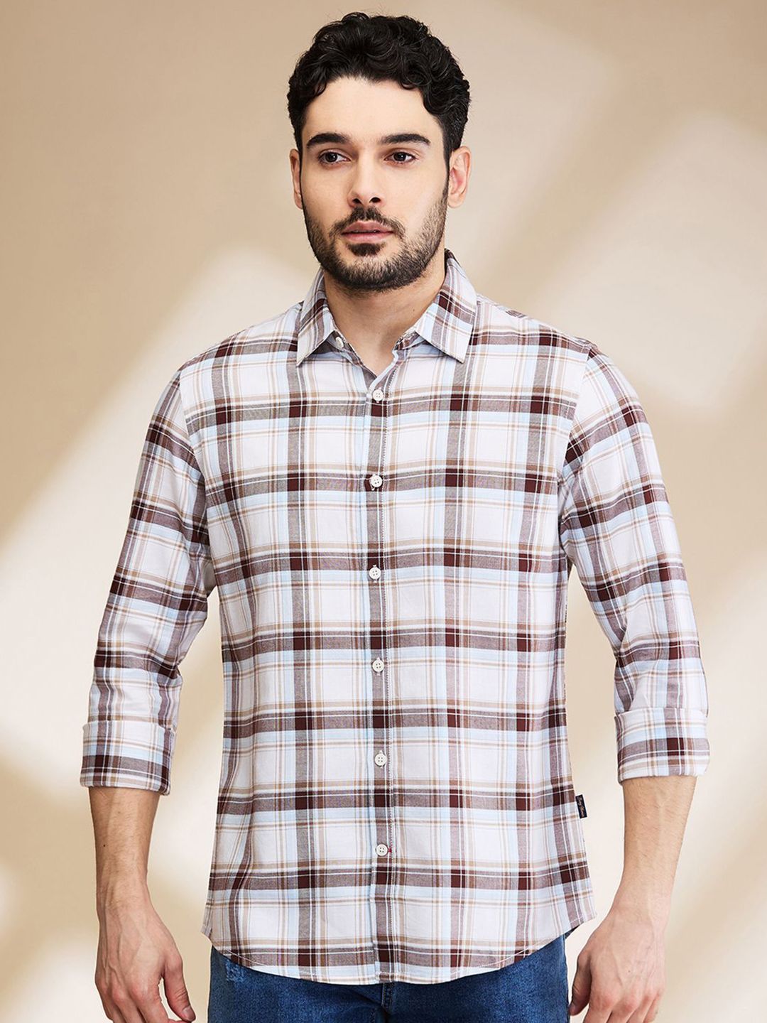Being Human Men Slim Fit Tartan Checks Opaque Checked Casual Shirt