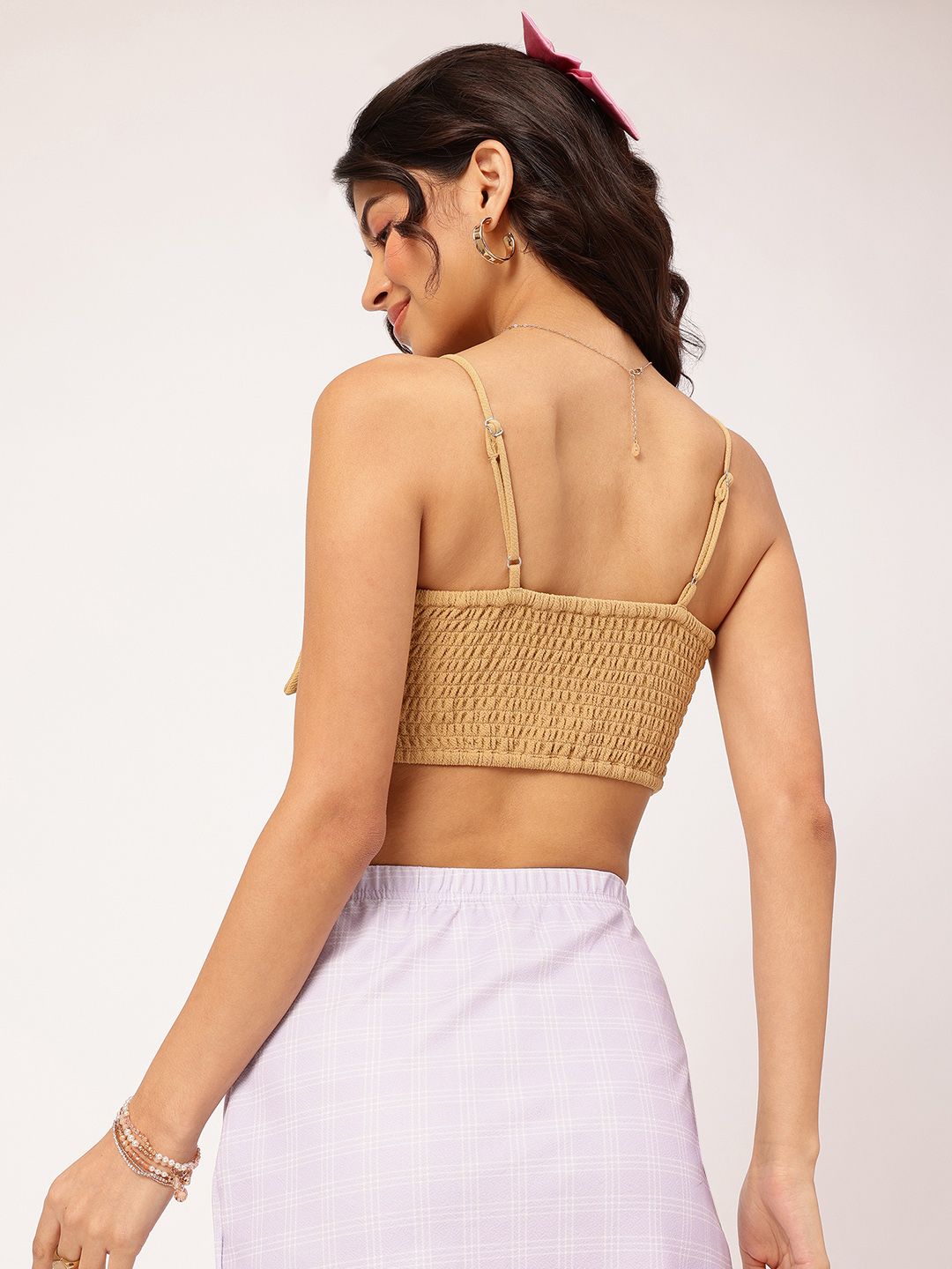 DressBerry Smocked Strappy Crop Top
