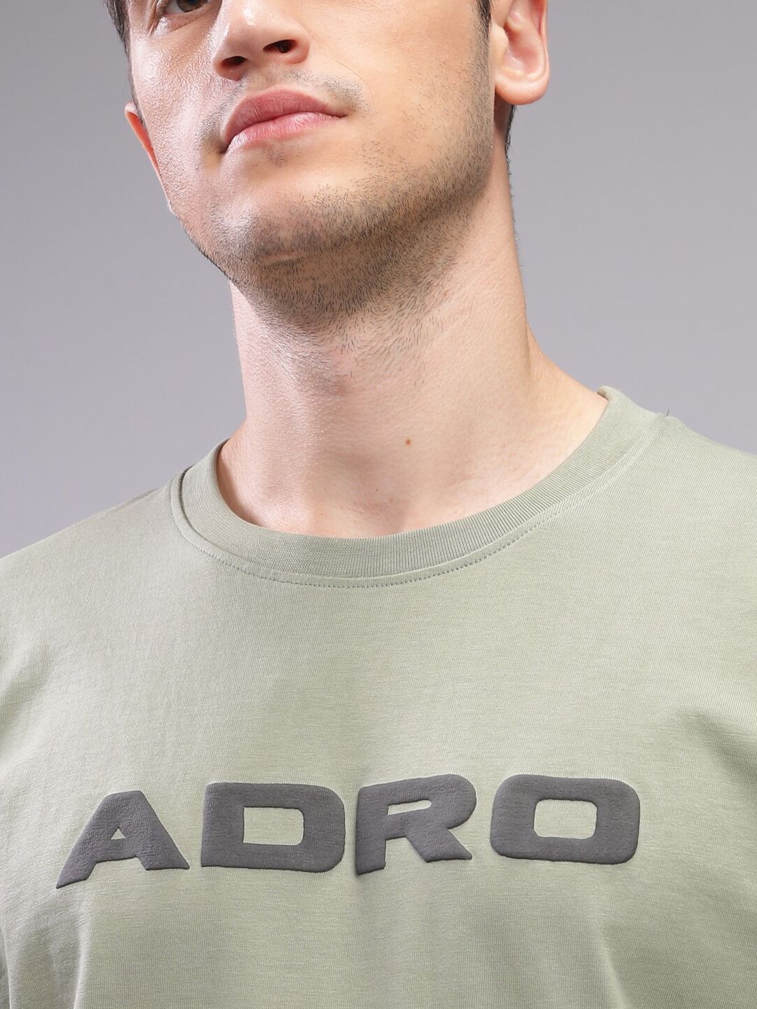 ADRO Men Typography Applique T-shirt