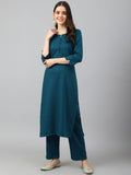 KALINI Stripes Printed Regular Kurta with Trousers
