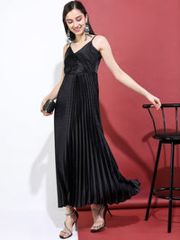 Tokyo Talkies Black Striped Maxi Dress