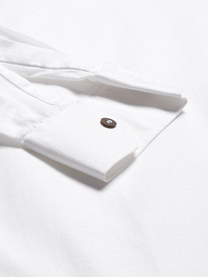 Dennison Men White Comfort Fit kurta