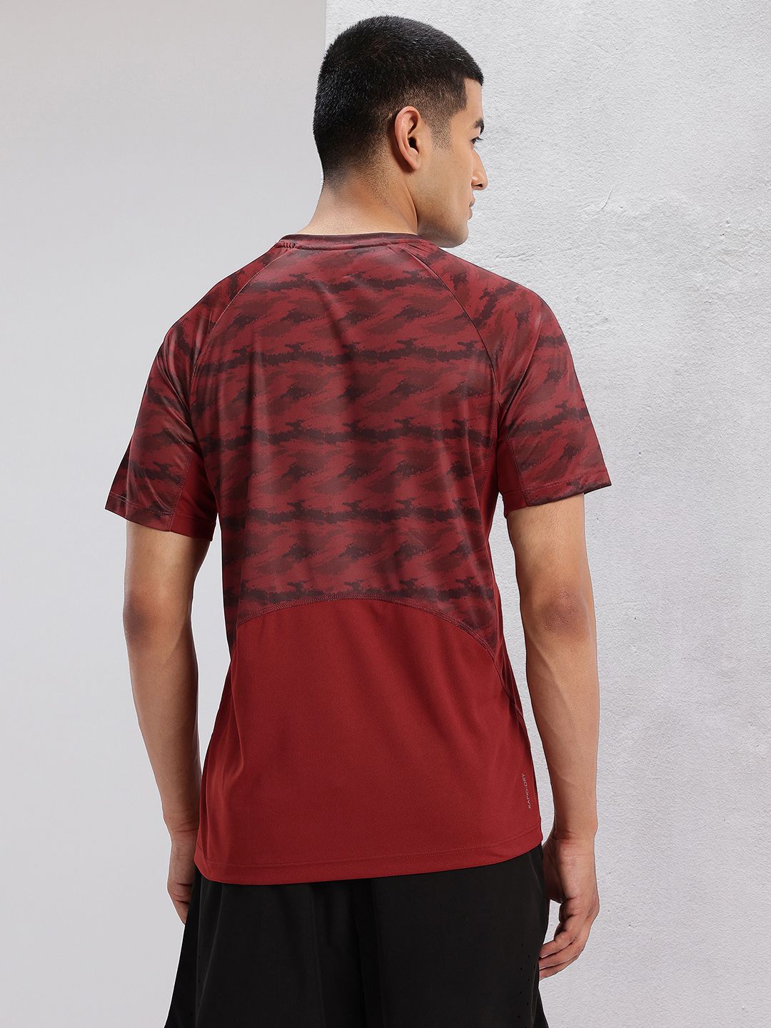 HRX by Hrithik Roshan Abstract Print Rapid-Dry Training T-shirt