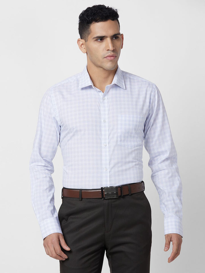 Park Avenue Pure Cotton Slim Fit Opaque Checked Formal Shirt