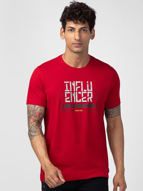 SPYKAR Men Typography Printed Slim Fit T-shirt