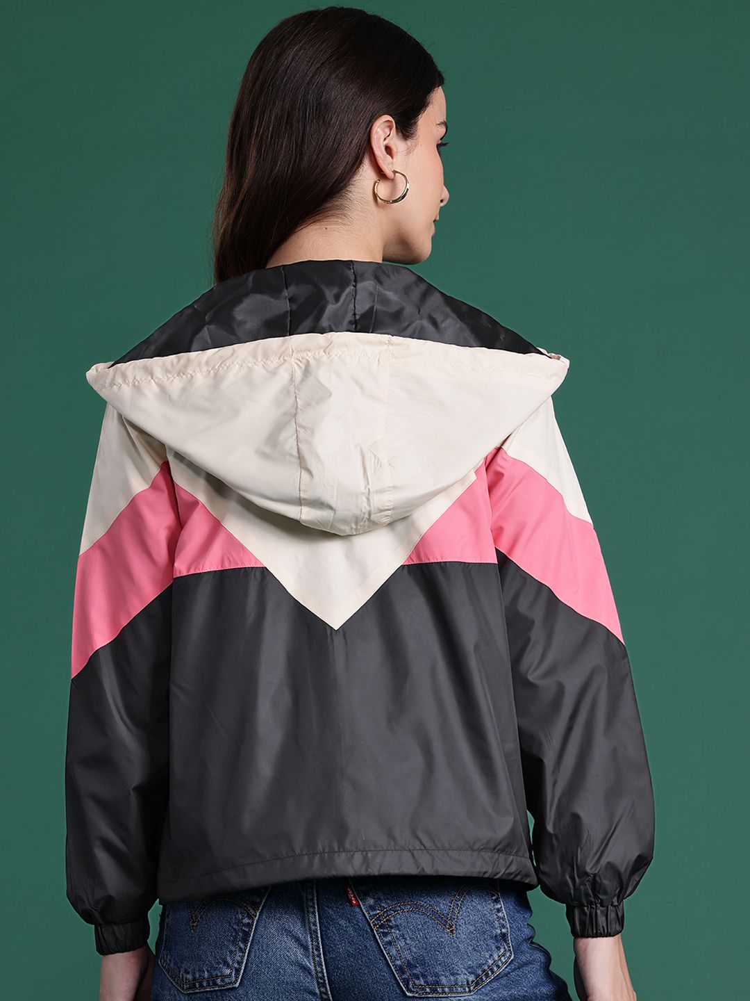DressBerry Colorblocked Hooded Tailored Jacket
