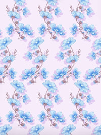 BOMBAY DYEING Blue Floral Cotton 140 TC Double Queen Bedsheet Set- 2.28 m X 2.54 m