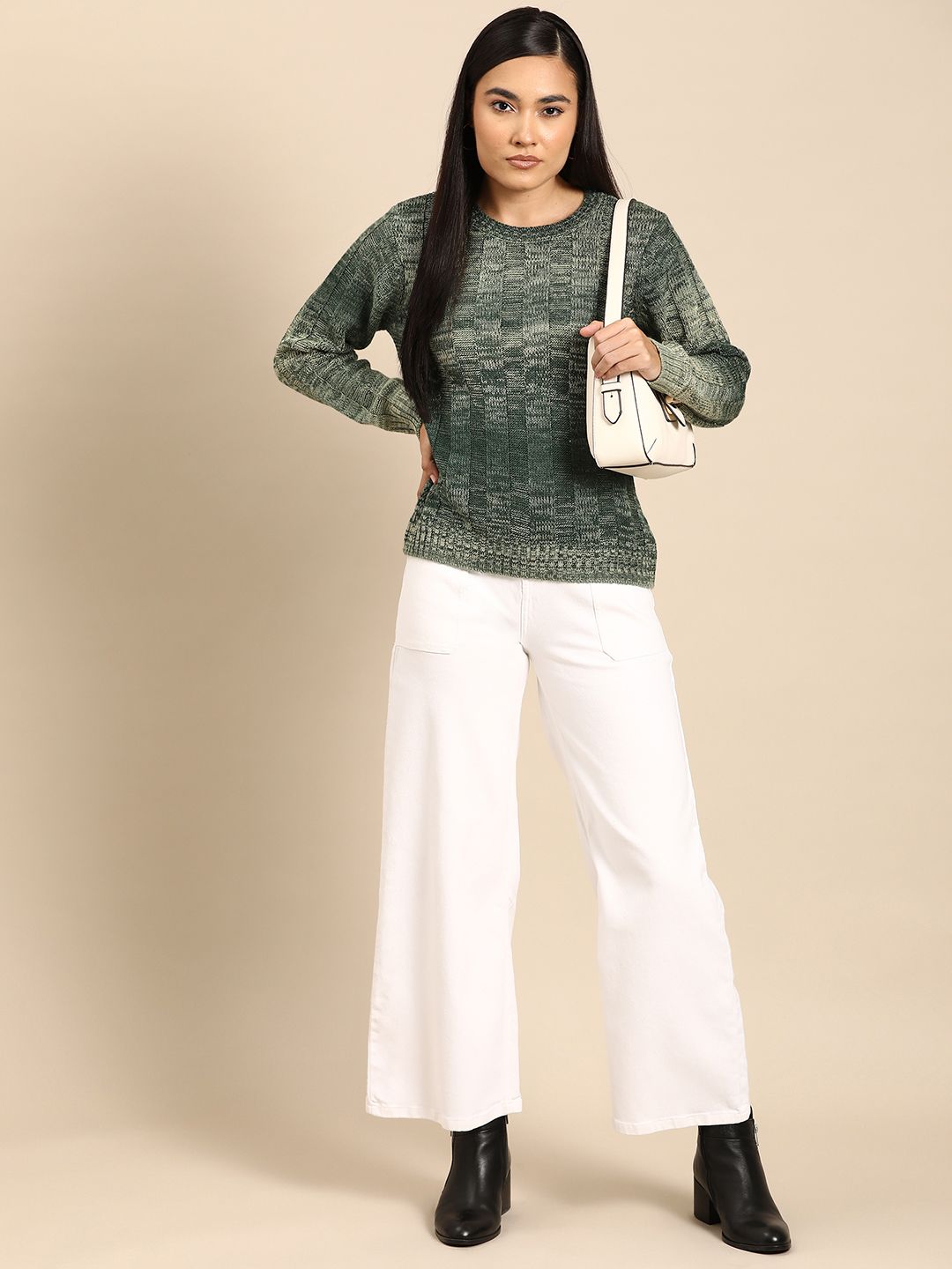 all about you Women Ribbed Acrylic Pullover