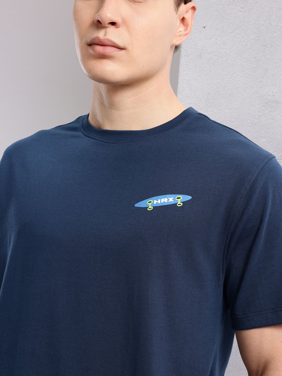 HRX by Hrithik Roshan Brand Logo Print Detail Round Neck Regular Fit T-shirt