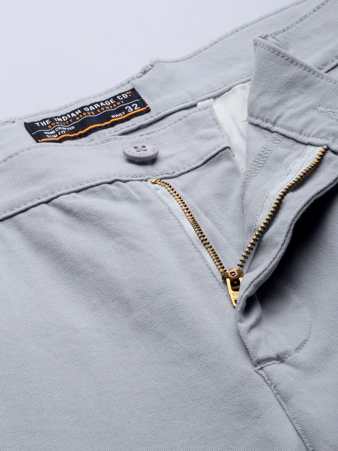 The Indian Garage Co Men Blue Slim Fit Chinos Trousers