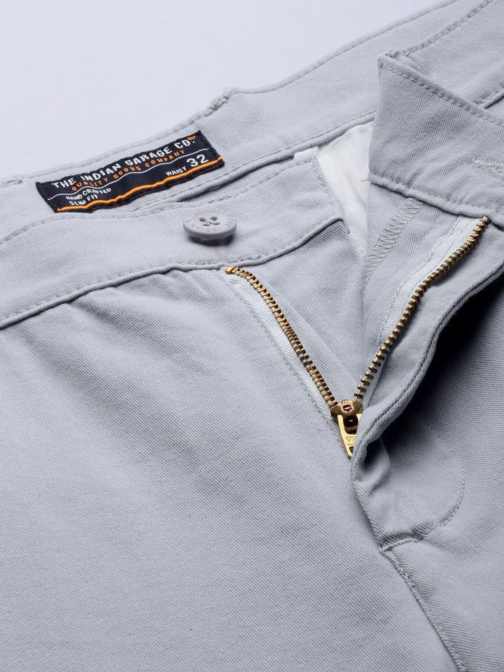 The Indian Garage Co Men Blue Slim Fit Chinos Trousers