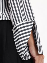 DressBerry Striped Story Slit Sleeves Season Shirt