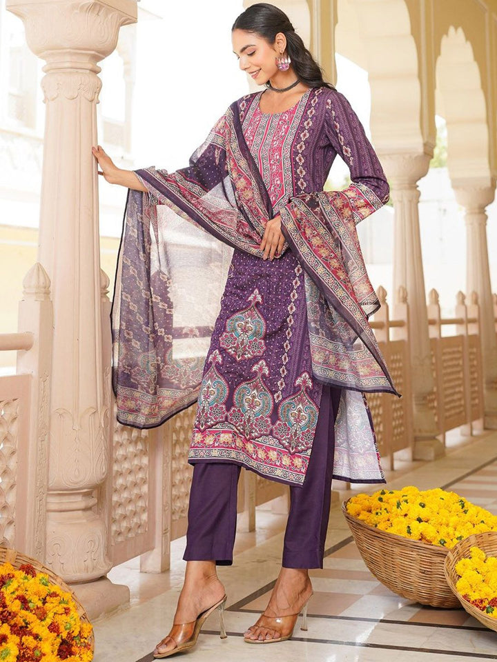 KALINI Women Ethnic Motifs Printed Kurta with Trousers & Dupatta