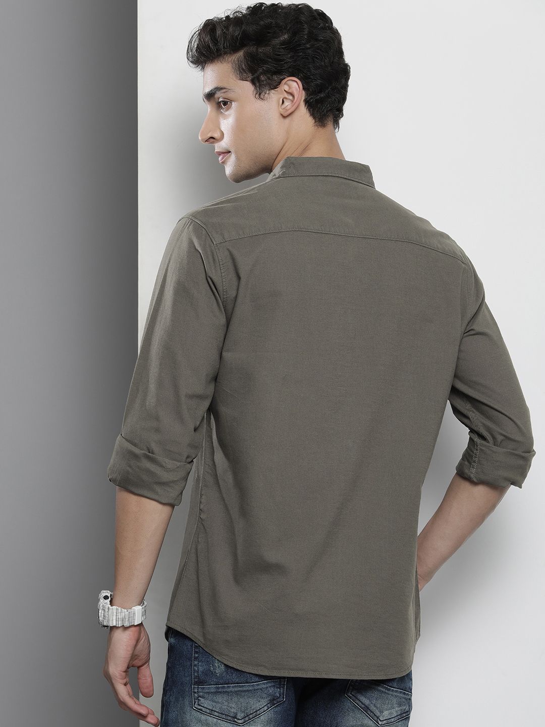 The Indian Garage Co Pure Cotton Solid Casual Shirt