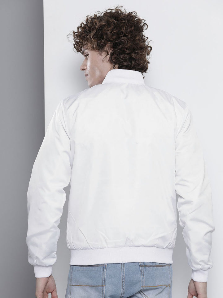 The Indian Garage Co Men Typographic Printed Slim Fit High-Neck Bomber Jacket