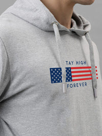 ADRO Men Printed Hooded Pullover Sweatshirt