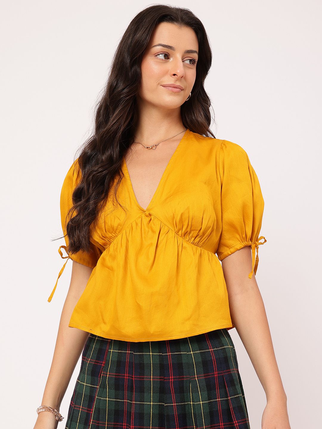 DressBerry Sunshine State Plunge Styled Back Top
