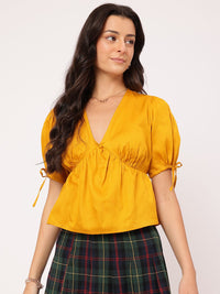 DressBerry Sunshine State Plunge Styled Back Top