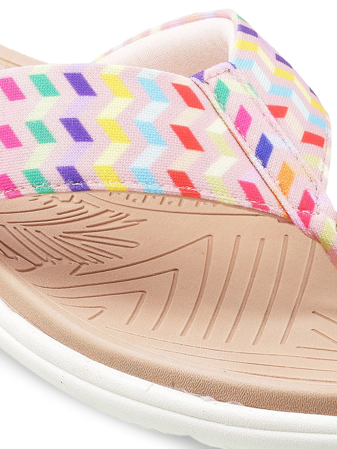 Mochi Women Beige Printed Open Toe Flats