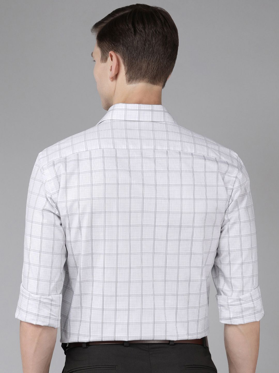 Park Avenue Windowpane Checked Slim Fit Pure Cotton Formal Shirt