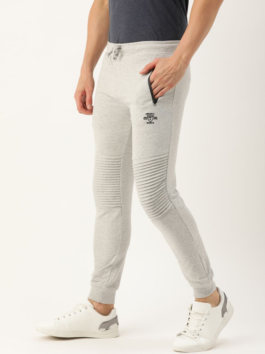 The Indian Garage Co Men White Solid Slim Fit Jogger