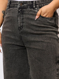 SASSAFRAS Curve Women PLus Size Comfort Acid Wash Clean Look Stretchable Jeans