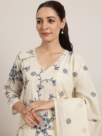 Libas Women Floral Embroidered Regular Kurta with Trousers & With Dupatta