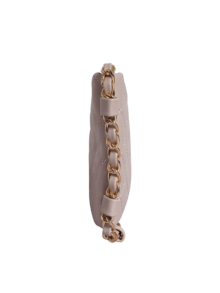 Lino Perros Beige Quilted Small Sling Bag