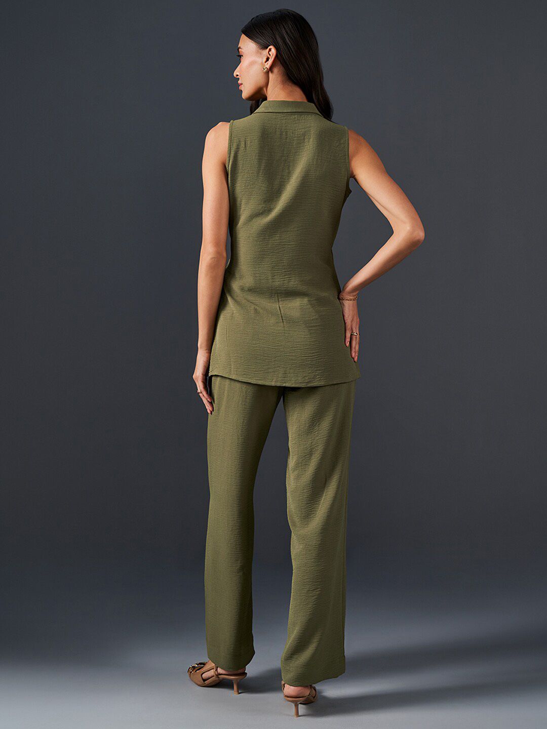 AND V-Neck Sleeveless Top With Palazzo