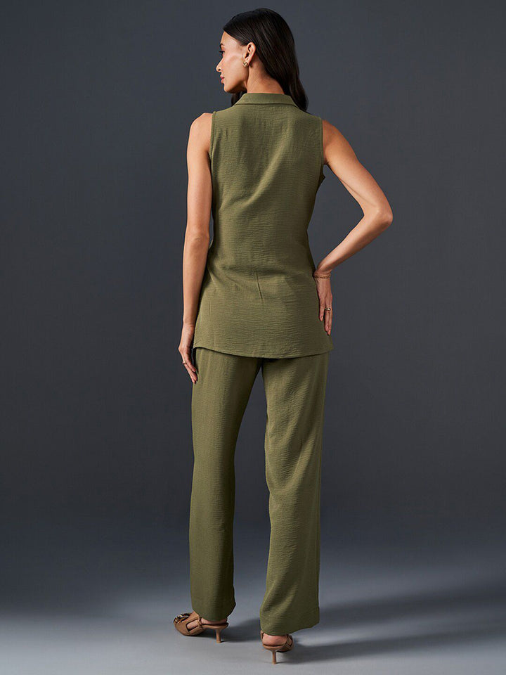 AND V-Neck Sleeveless Top With Palazzo