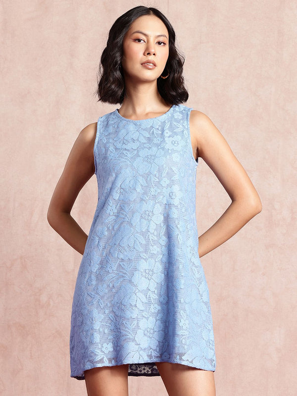 all about you Pure Cotton Floral Lace A-Line Mini Dress