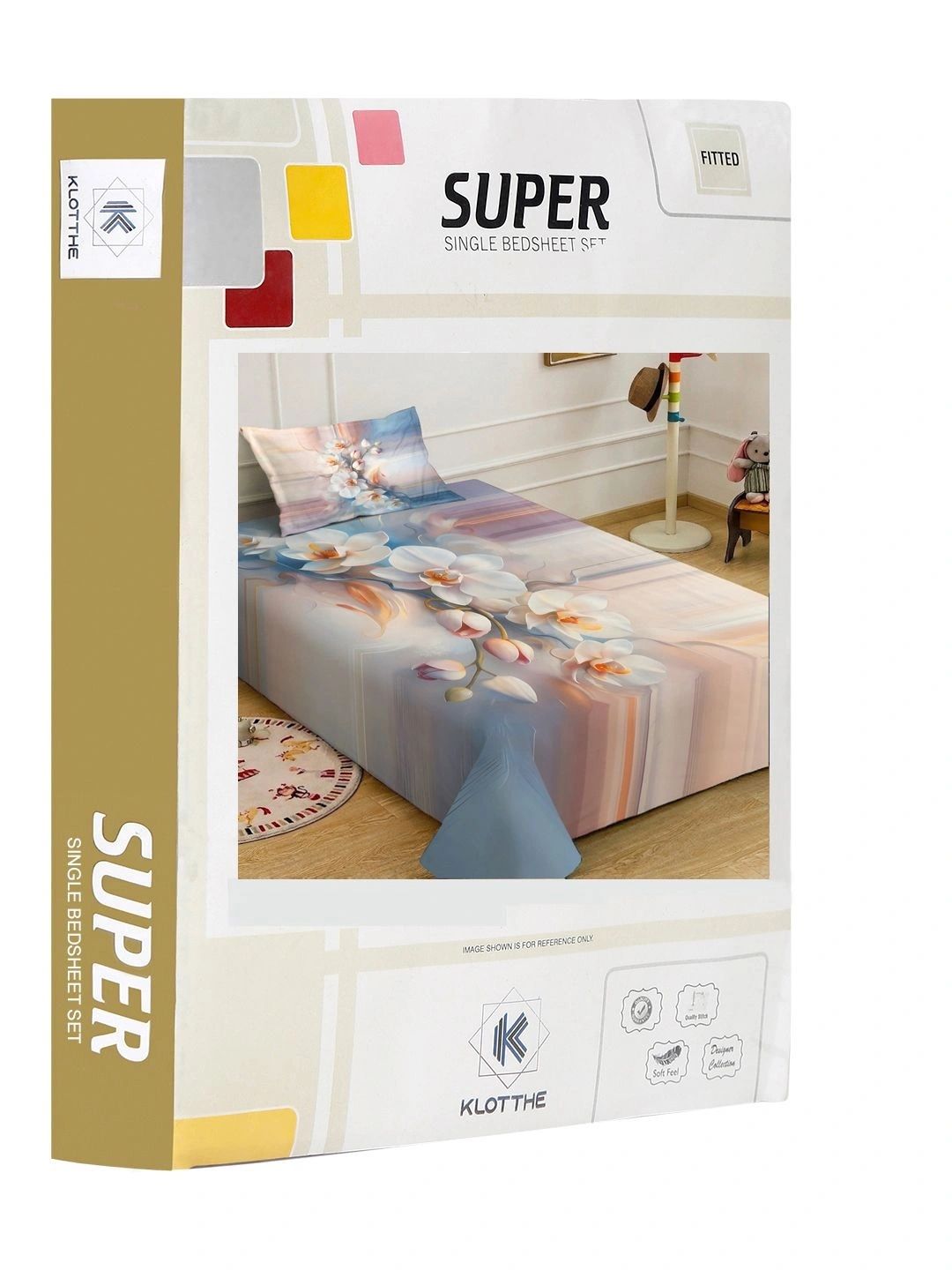 Moda Rapido X KLOTTHE Multicoloured Floral 400 TC Single Bedsheet with 1 Pillow Covers
