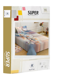 Moda Rapido X KLOTTHE Multicoloured Floral 400 TC Single Bedsheet with 1 Pillow Covers