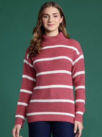 DressBerry Turtle Neck Striped Sweater