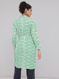 DressBerry Artistic Flair Printed Shirt Style Longline Top