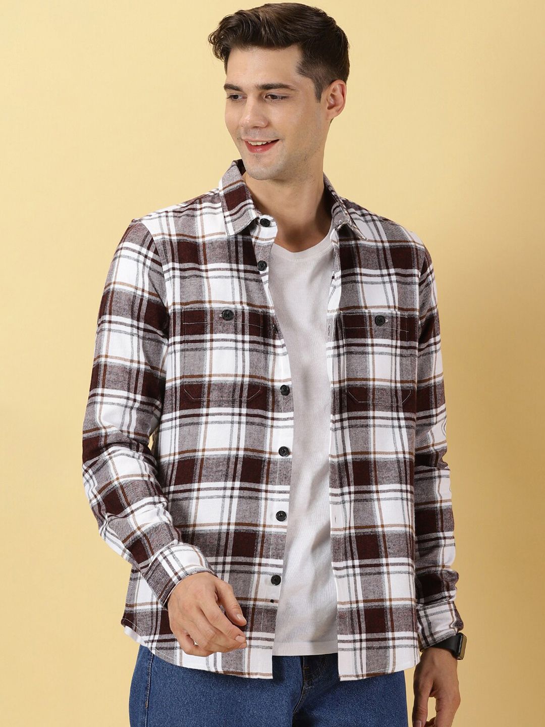 Thomas Scott Standard Slim Fit Tartan Checked Casual Shirt
