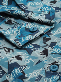 The Indian Garage Co Men Blue Printed Cotton Casual Shirt
