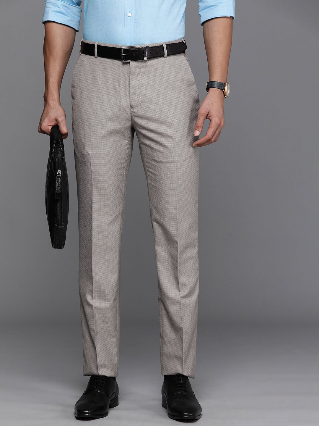 Raymond Men Textured Slim Fit Formal Trouser