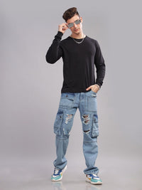 ADRO Men Solid Round Neck T-shirt